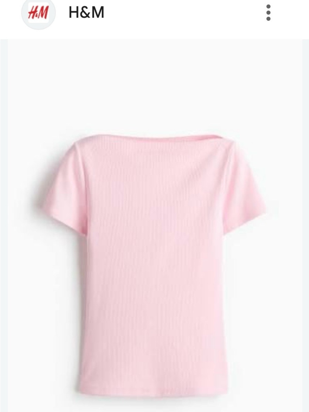 H&M Women’s Classic Short-Sleeve Top in Light Pink